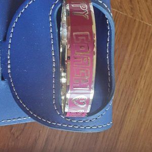 COACH "Poppy" Pink and Silver Tone Bangle Bracelet